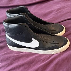 Nike Black High-Top Sneakers with White Swoosh